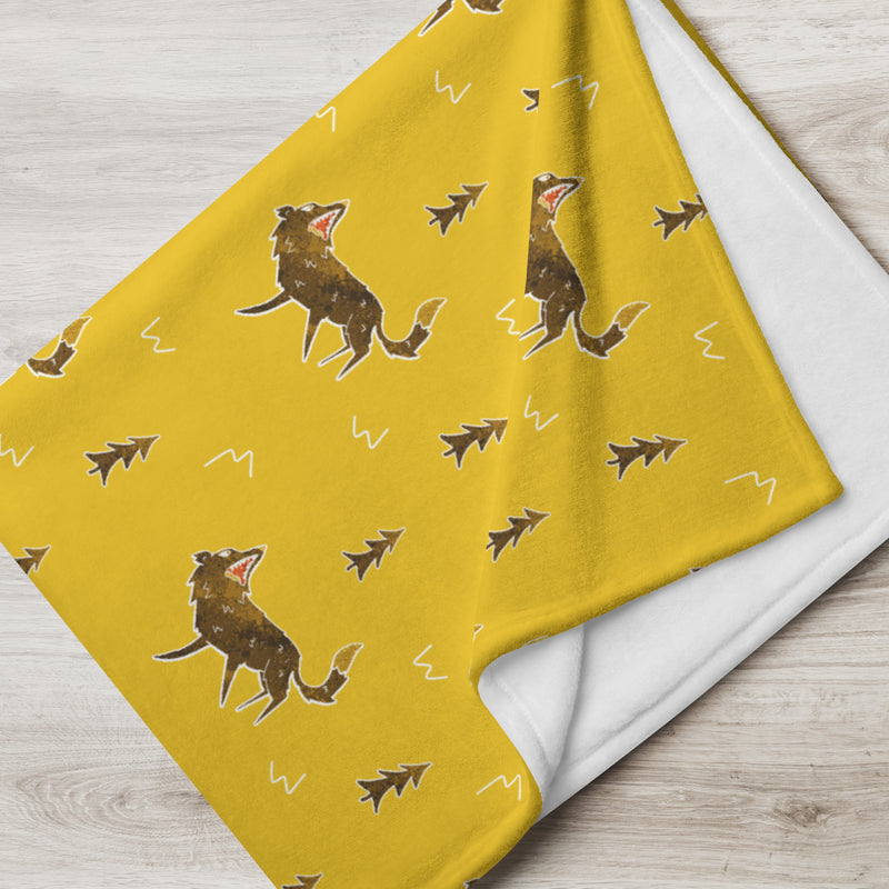 Earwolf Presents: Wolf Pack Yellow Throw Blanket