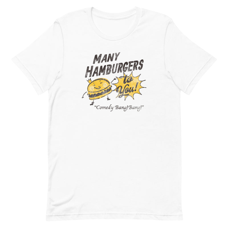 Comedy Bang Bang: Many Hamburgers T-shirt