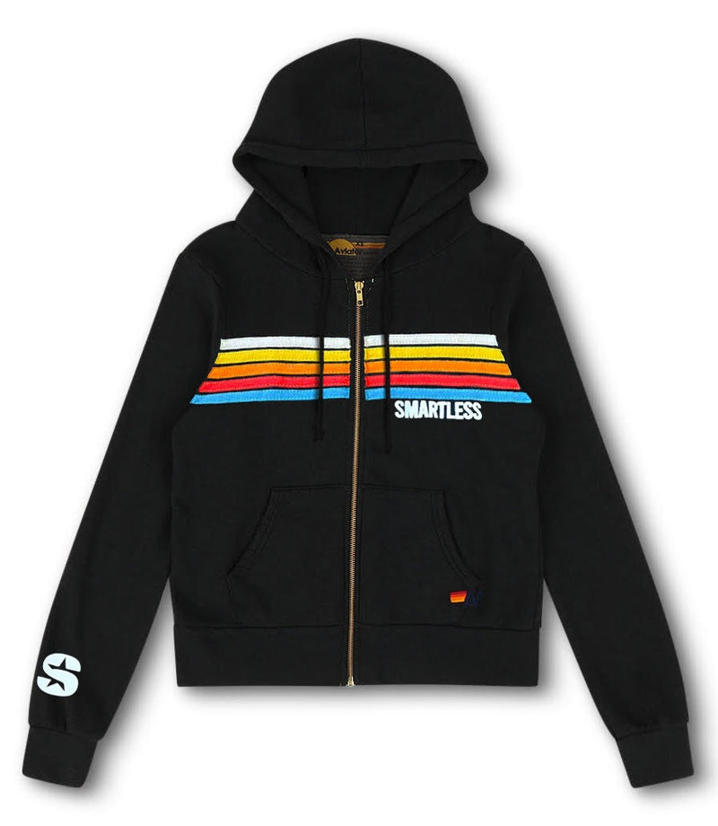 SmartLess x Aviator Nation®: Stripe Zip Hoodie PodSwag