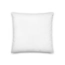 Square white throw pillow shown from the back with no printed design, smooth white fabric surface, and clean stitched edges.