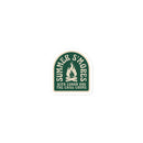 A logo featuring a campfire with the text Summer S'mores with Conan and the Chill Chums in vintage style.