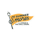 Sticker featuring S' Summer S'mores with Conan and the Chill Chums, featuring a flag and marshmallow roasting icon.