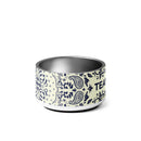 Ceramic pet bowl featuring a decorative design and the logo 'TEAMCOCO' in bold letters
