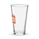 Clear glass pint glass with an orange 'CONAN' logo on the front