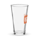 Clear glass pint glass with an orange 'CONAN' logo on the front