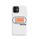 White phone case featuring 'Conan O'Brien Radio' logo and 'SiriusXM' branding