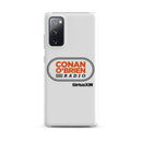 White phone case featuring 'Conan O'Brien Radio' logo and 'SiriusXM' branding