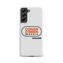 White phone case featuring 'Conan O'Brien Radio' logo and 'SiriusXM' branding