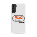 White phone case featuring 'Conan O'Brien Radio' logo and 'SiriusXM' branding