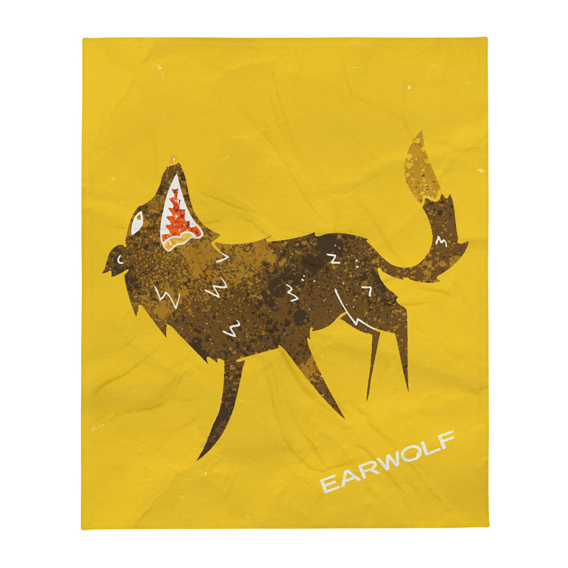 Earwolf: Lone Wolf Yellow Throw Blanket