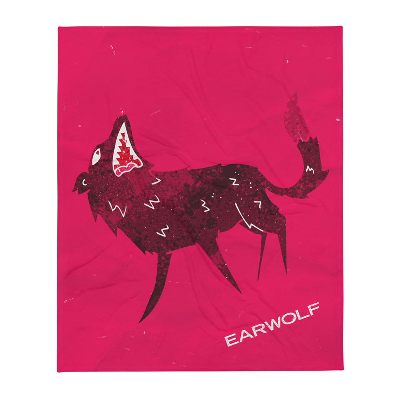 Earwolf: Lone Wolf Pink Throw Blanket
