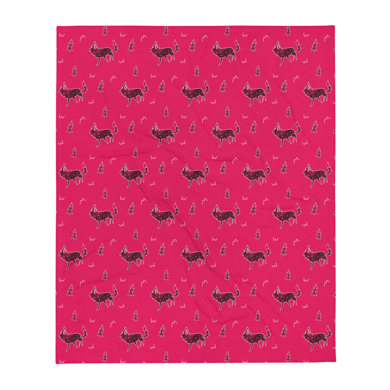 Earwolf Presents: Wolf Pack Pink Throw Blanket