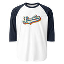Navy and white raglan shirt featuring 'SmartLess' logo in colorful script design.