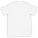 Back view of a white short-sleeve T-shirt displayed flat against a light background. The back is completely blank with no graphics or text. The shirt has a classic crew neckline, short sleeves, and a straight hem.