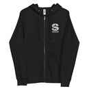 Black zip-up hoodie featuring 'SiriusXM' logo on the chest.