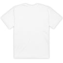 Back view of white unisex garment-dyed heavyweight T-shirt with short sleeves and classic crew neckline. Solid white fabric with no visible graphics or branding on the back. Relaxed straight fit with clean stitched hem and smooth cotton texture.