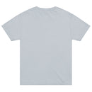 Flat lay of a light blue unisex t-shirt viewed from the back, showing a plain back with no graphics or text.