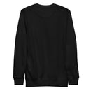 Back view of a black crewneck sweatshirt displayed against a white background. The back is completely blank with no graphics or text. The sweatshirt has long sleeves, ribbed cuffs, and a ribbed hem, with smooth black fabric and a rounded neckline visible at the top.