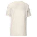 Back view of a vintage white unisex T-shirt laid flat, showing no graphics or design.