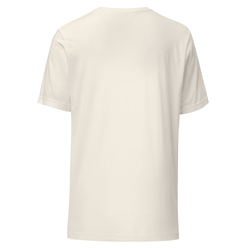 Back view of a vintage white unisex T-shirt laid flat, showing no graphics or design.