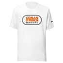 White t-shirt with black and orange 'Conan O'Brien Radio' logo.