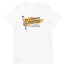 White t-shirt featuring a playful design for Summer S'mores with Conan and the Chill Chums.