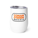 White travel mug featuring black and orange 'Conan O'Brien Radio' logo