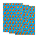 Blue wrapping paper featuring a 'Comedy Bang! Bang!' logo.