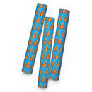 Blue wrapping paper featuring a 'Comedy Bang! Bang!' logo.