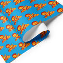 Blue wrapping paper featuring a 'Comedy Bang! Bang!' logo.
