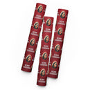 Wrapping paper featuring a woman with a halo, text reads 'SCAM GODDESS' on a red background.