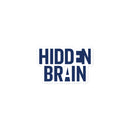 Logo featuring the words 'Hidden Brain' in bold navy letters with creative spacing.