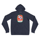 Navy hoodie featuring '3Qs The Three Questions with Andy Richter' graphic design on the front.
