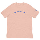 Peach t-shirt with blue text saying 'There's No Way to Know' on the front.