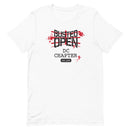 White t-shirt featuring 'Busted Open DC Chapter EST. 2009' text in red and black graphics.