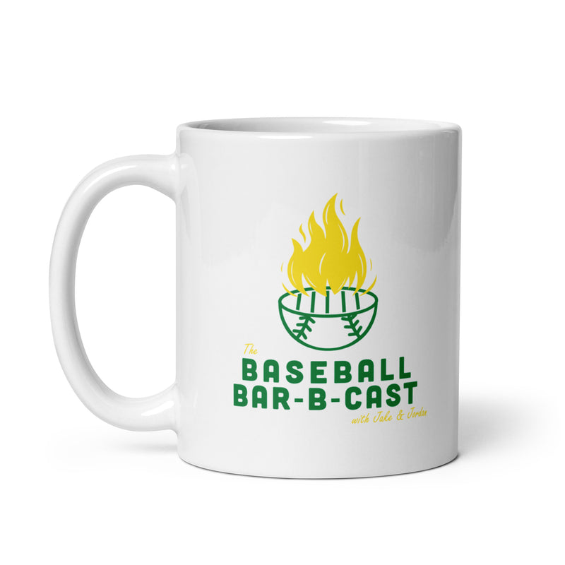 Baseball Bar-B-Cast: White Mug