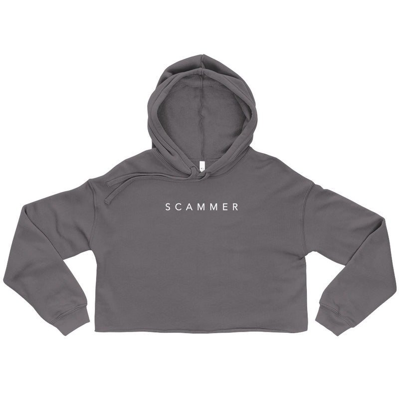 Scam Goddess: Scammer Crop Hoodie (Grey)